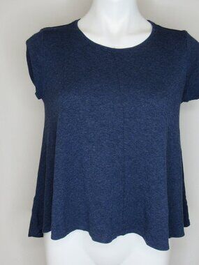 Ann Taylor LOFT Blue Hi Relaxed Fit Tunic Tee Front Seam Women's XS XSmall